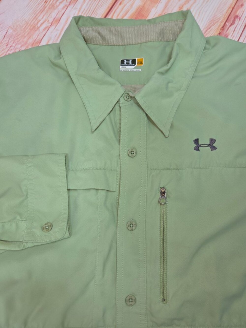 Under Armour Mens Loose Fit Long Sleeve Green Shirt 2XL